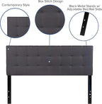 Flash Furniture Bedford Tufted Upholstered Queen Size Headboard in Dark Gray - Image 4