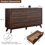 T4TREAM Fluted 6 Drawers Dresser, Curved Profile Design, Dresser TV Stand - Image 2