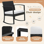 Greesum 3 Pieces Outdoor Furniture Set Patio Bistro Rocking Chairs - Image 3