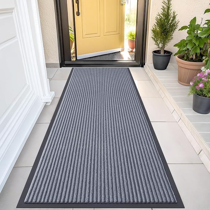 OLANLY Front Door Mat 47x23, Waterproof Heavy-Duty Indoor Outdoor Doormat | Ash by OLANLY