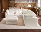 115" Oversized Corduroy Couch Modular Sectional Sofa, Washable Cloud Couch - Image 4