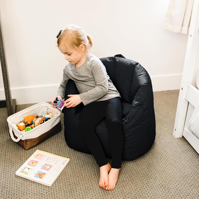 Big Joe Milano Kid's Smartmax Black Beanbag Chair - Image 5