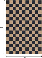 Lahome Checkered Easy Jute 6x9 Area Rugs, Outdoor Patio Rug Washable | - Image 2