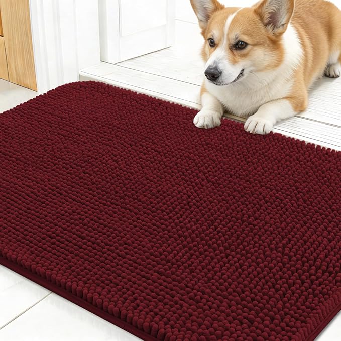 OLANLY Dog Door Mat for Muddy Paws 30x17, Super Absorbent Chenille Mud Mat | by OLANLY