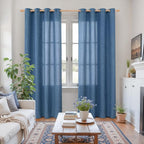 YoungsTex Navy Linen Curtains 84 Inch Length - Image 2