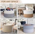 INDRESSME 115L Extra Large Woven Blanket Baskets - Image 4