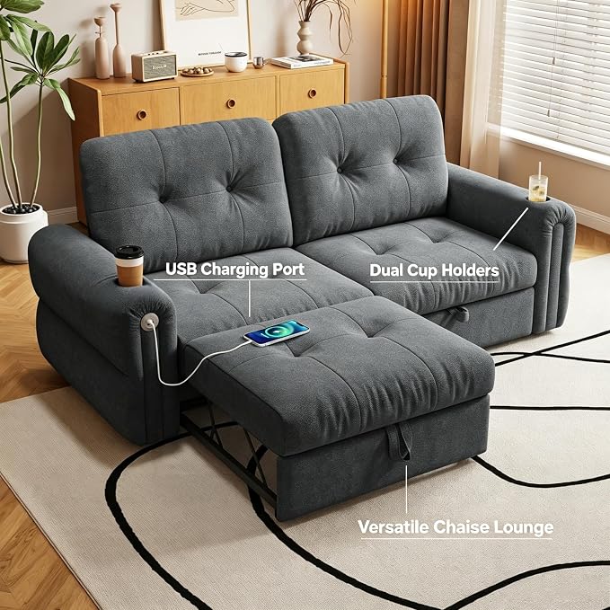 Convertible Couches, Queen Size Pull Out Sofa Bed - Image 5