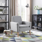 Accent Chair Set of 2 Living Room, Fabric Upholstered Comfy Reading Chair - Image 4