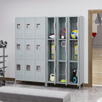 Metal Locker with 9 Doors Employees Locker, Metal Storage Locker with Hooks - Image 2