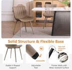 YOUNUOKE Mid-Century Modern Dining Chairs Set of 2, Khaki PU Leather - Image 7