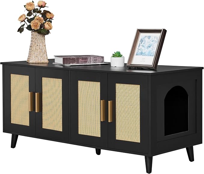 Homhedy Boho Cat Litter Box Enclosure by Homhedy