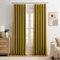 Yellow Pinch Pleated Curtains 108 Inch Length 2 Panels Set Noise Cancelling by KEQIAOSUOCAI