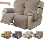 100% Waterproof Loveseat Recliner Cover, 4-Piece Split Reclining Couch Covers by YUEANG