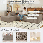 95" Cloud Sectional Couch with L-Shape Chaise, Modular Comfy Sofa Chaise Longue - Image 4
