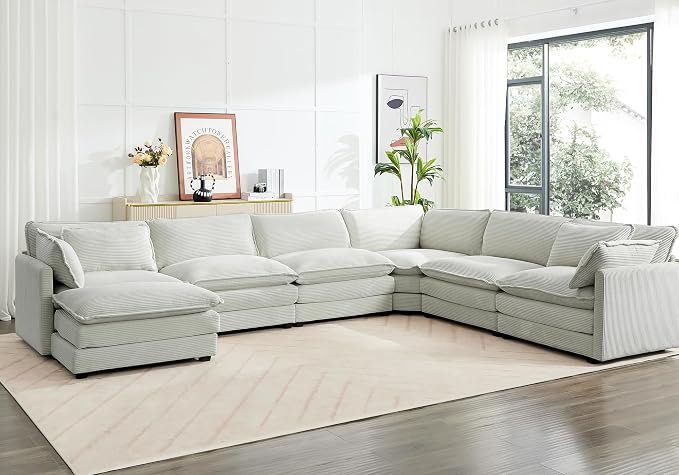 ROWHY 150'' Modular Sectional Corner Cloud Couch, 7 Seater Sofa Big Comfy - Image 8