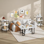 AWQM Faux Marble Table Set, Coffee Table & 2 Side Table, Faux Marble Tabletop - Image 8
