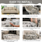 VClife Floral Couch Cover Vintage Rustic Creamy White Sofa Cover - Image 8
