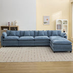 147'' Sectional Cloud Deep Seat Couch, Oversized Chenille U Shaped Sectional - Image 7