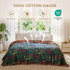 LUTBM Boho Throw Blanket for Bed 100% Cotton Soft Lightweight Quilt Home Decor - Image 2