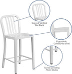 Flash Furniture Gael Commercial Grade 2 Pack 24" High White Metal - Image 5