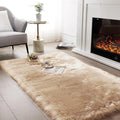 SERISSA 4x6 Fluffy Beige Faux Fur Area Rug by SERISSAHomeDecorCollection