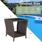 kinbor Outdoor Wicker Side Table - Image 2