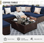 UPHA 9 Pieces Patio Furniture Sets, Wicker Outdoor Sectional Sofa Couch - Image 5