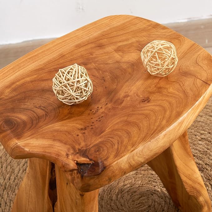 Natural Shape Stump Stool 12.5"x10"x12" Solid Wood Cedar Root End Table Rustic - Image 3