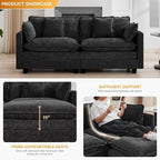 76'' Cloud Deep Seat Loveseat, Upholstered Chenille Modular 2-Seats Sectional - Image 3
