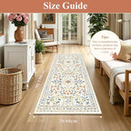 Yamaziot 2x5 Washable Hallway Runner Rug Non Slip Carpet, Colorful Beige | Soft - Image 2