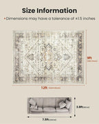 AMADA HOMEFURNISHING Washable Area Rug, Low-Profile Large Area Rug - Image 2