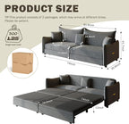 KEIKI 81.9" 3-in-1 Convertible Sofa Bed, Modern Velvet Sleeper Couch - Image 2