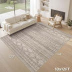 cotiled Boho 10x12 Area Rug for Living Room: Large Moroccan Washable Rug | - Image 9