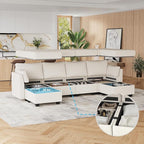 Huatean Home 114.17" Modular Sectional Sofa, 6 Seat Modular Couch - Image 5