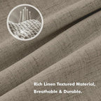 MIULEE 100% Blackout Linen Curtains 42 x 96 Inch Faux Linen 2 Panels | Thermal - Image 3