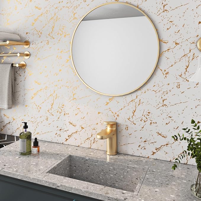 FunStick 36"x200" Cream White and Gold Wallpaper Peel and Stick Marble Contact - Image 6