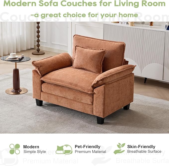 Oprisen Modular Sectional Sofa, Comfy Cloud Couch Sectional Sofa, Chenille Sofa - Image 6
