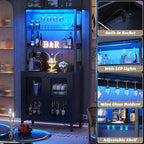 Aheaplus Bar Cabinet with Power Outlets, Coffee Bars Station - Image 6