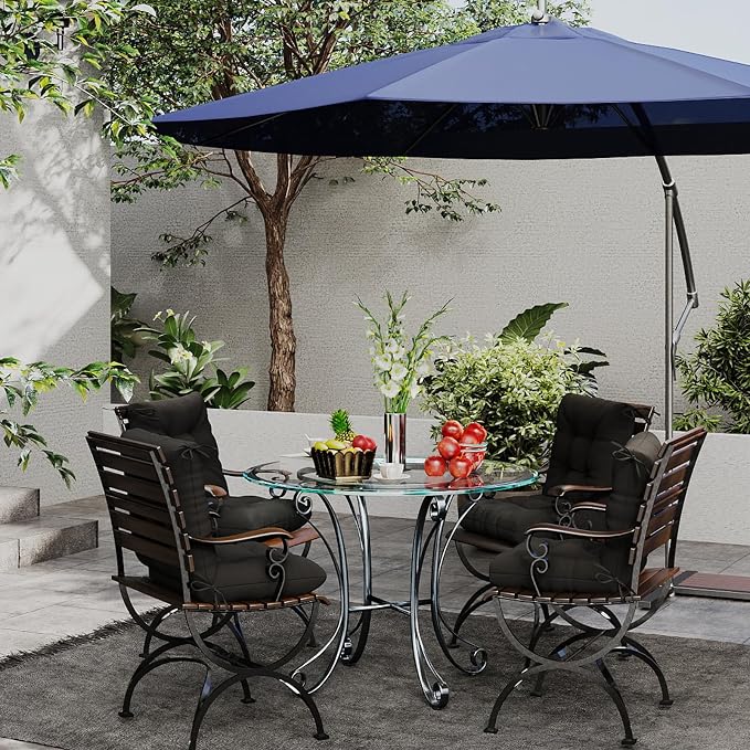 Outdoor Chair Cushions Set of 2, High Back Soft Seat Pad - Image 2