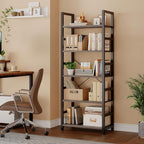 DUMOS 5-Tier Bookshelf, Modern Tall Bookcase, Open Storage Display Shelf - Image 4
