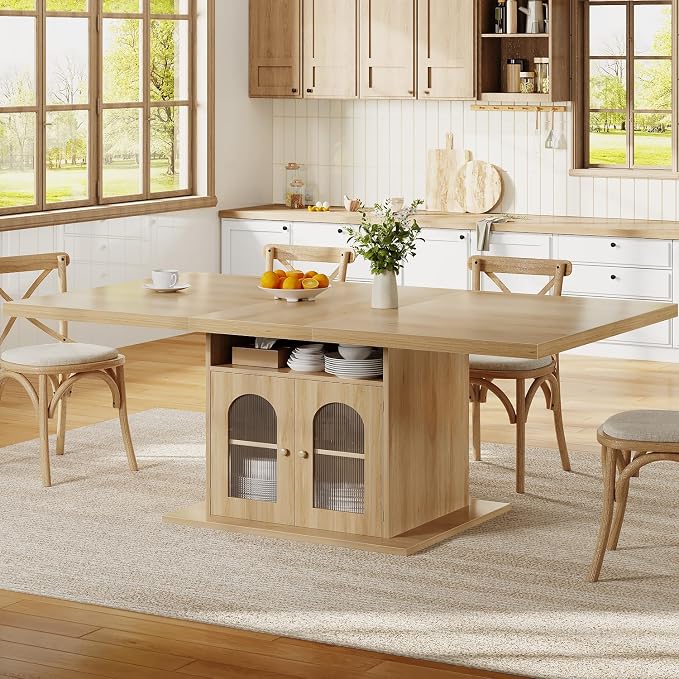 HSH Dining Table for 4–6, 63 Inch Wood Farmhouse Kitchen Table - Image 8