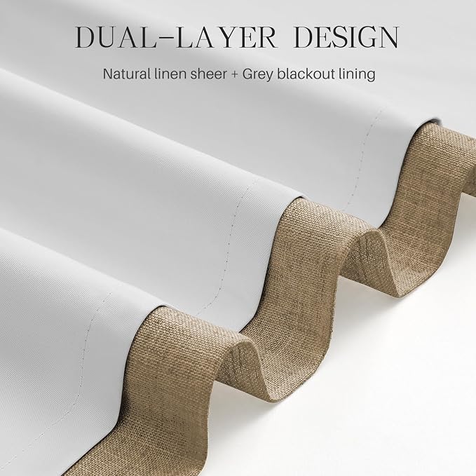 Pinch Pleated Linen Curtains 100% Blackout 84 Inches Long - Image 5