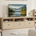 IDEALHOUSE 70in TV Stand for TVs up to 80", Mid Century Modern Entertainment - Image 9