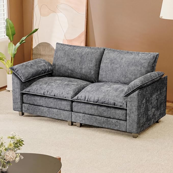 Modern Loveseat Sofa Chenille Cloud Couch - Image 7