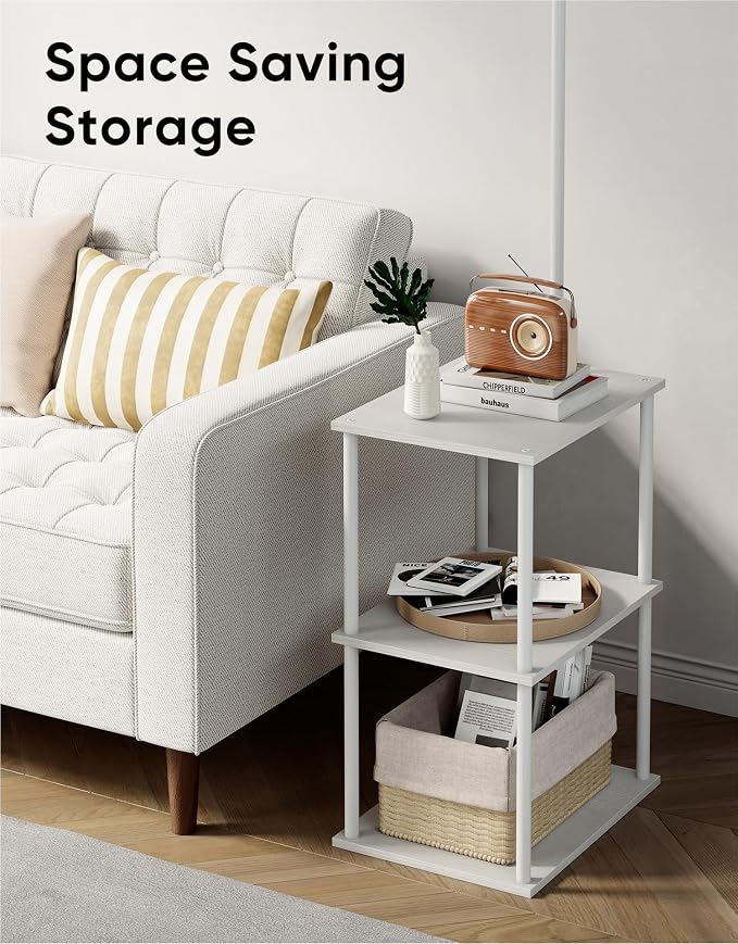 PARTPHONER Floor Lamp with Table, Night Stand with Lamp, Narrow Side Table with - Image 6