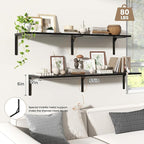 Fun Memories Floating Shelves for Wall, 12 Inch Deep Floating Shelves Set of 2 - Image 4