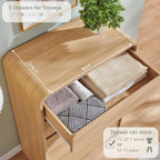 Aitjunz Modern 5 Drawers Dresser - Image 4