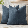 MIULEE Decorative Couch Throw Pillow Covers 16x16 Inch Navy Blue 2 Pack | by MIULEE