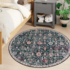 Lahome Moroccan Round Area Rugs, Washable Small Round Rug 3ft Non-Slip | - Image 5