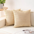 Aegero Pack of 2 Corduroy Decorative Throw Pillow Covers 22x22 Inch by Unknown